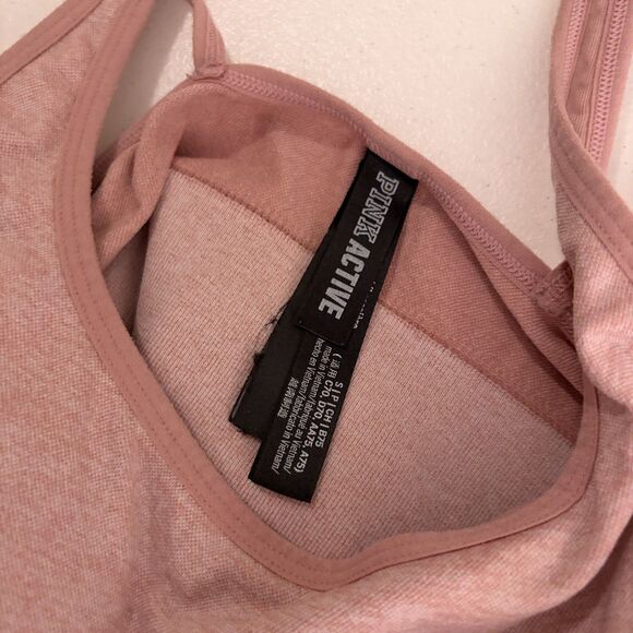 VS Pink Active Sports Bra Women's Small Pink Cropped Athletic Strappy - Picture 5 of 6